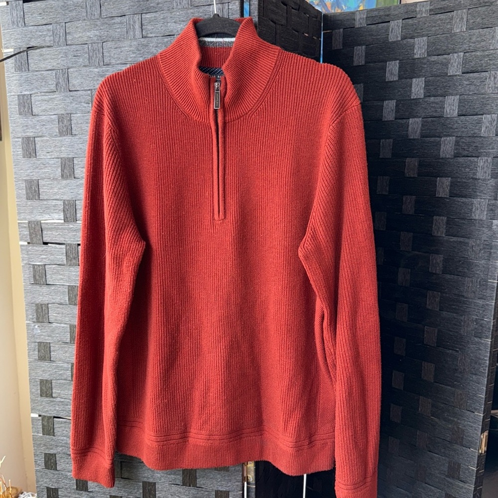 Ted Baker Terracotta Men’s Sweater Half Zip In Size 5